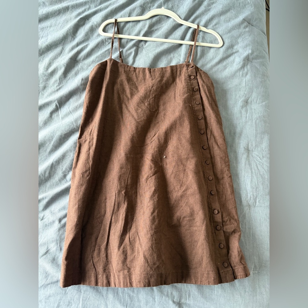 Abercrombie Linen Blend Button Skort